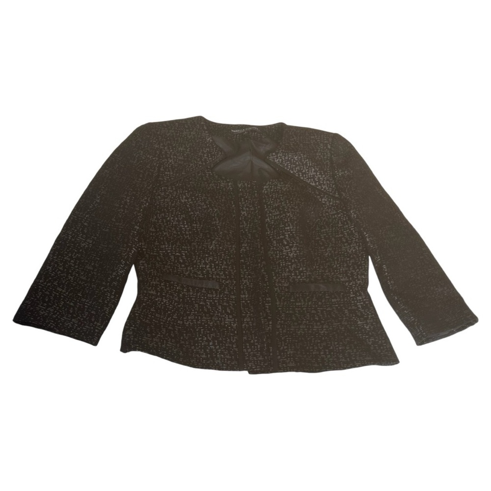 Tahari Isabella Demarco Levine 3/4 sleep jacket black gray
